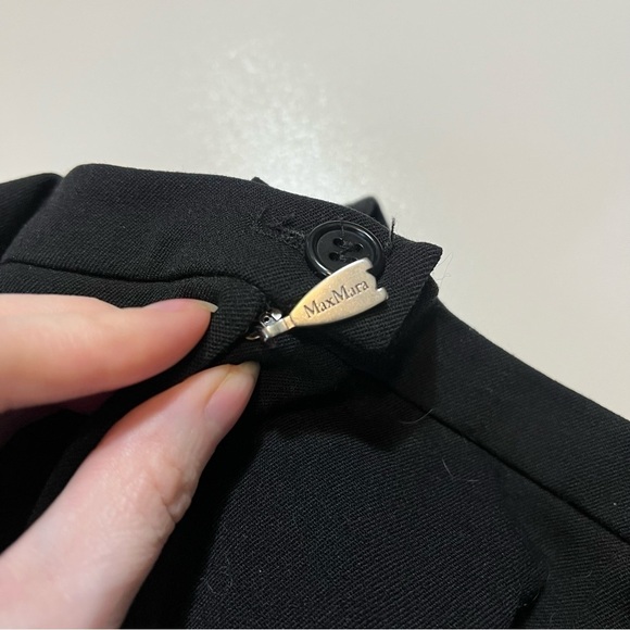 Max Mara Black Wool Plus Lycra Side Zip Pants - Picture 7 of 7